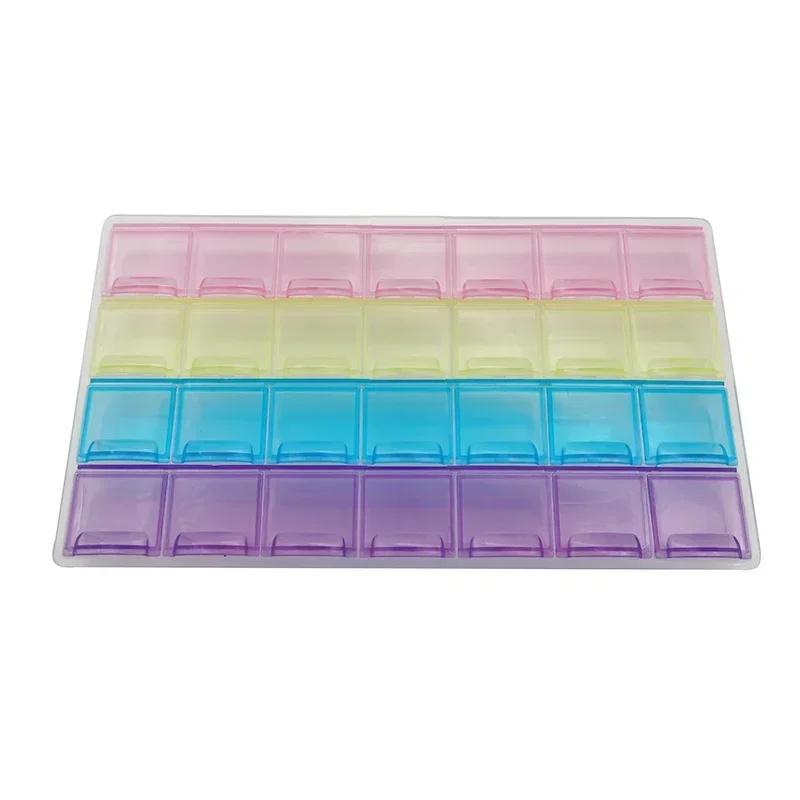 28 Grid Dental Storange Box with Individual Transparent Cover Materials Brackets with Ring Buccal Tube Storage Box