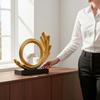 Abstract Metal Sculpture Elegant Gold Abstract Ornament Loop and Sphere Sculpture Gift Choice Home Decor Contemporary Art Design
