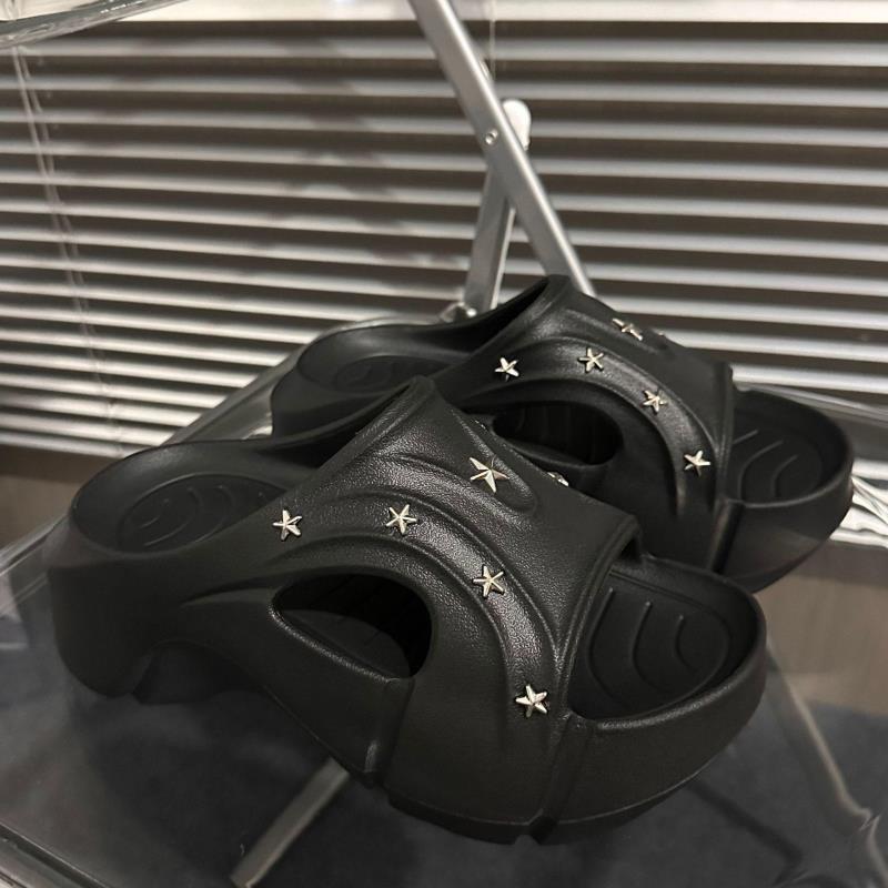 Rivet thick-soled women's summer outer wear new seaside heightening leisure beach fashionable and comfortable versatile one-word cool slippers