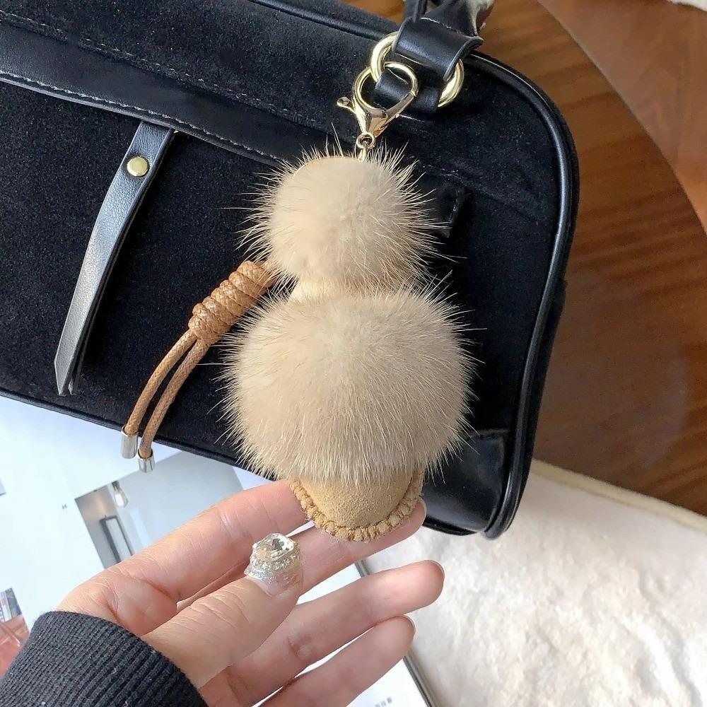 Mink Fur Bag Pendants Mini Slippers Boots Gloves Cute Kawaii Sweet Bag Accessories Multifunctional High-quality Keychain