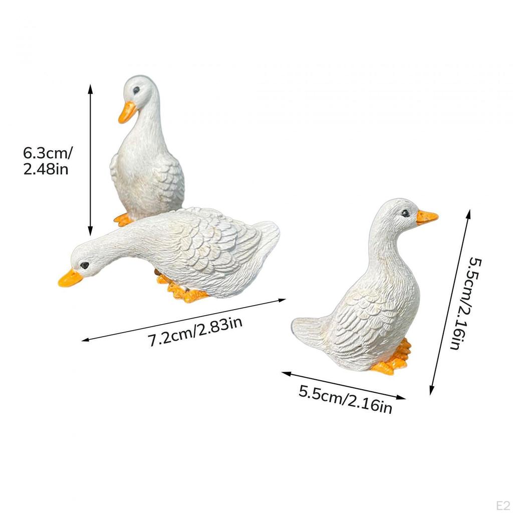 3x Ornamenti da Tavolo Sculture Animali in Resina Decorazioni da Giardino per Esterno
