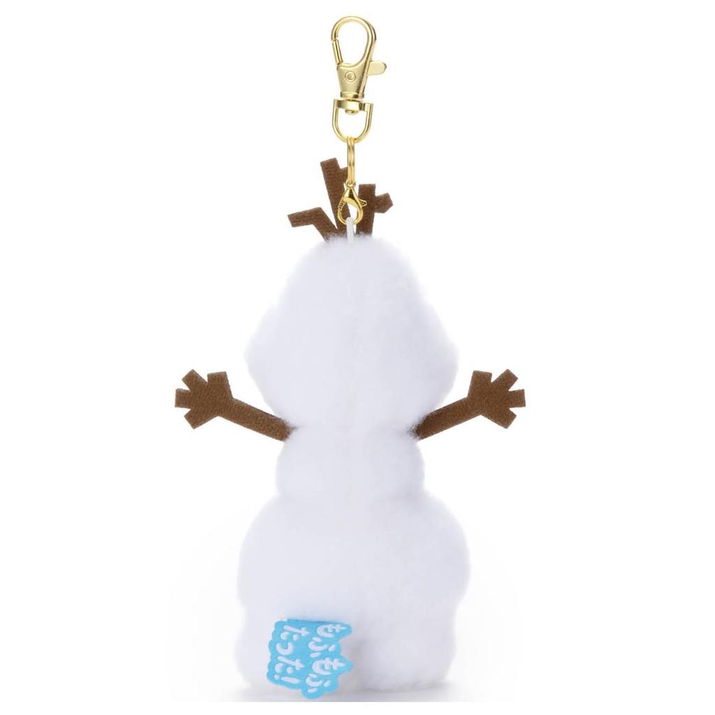 Disney Character Fluffy Olaf Key Charm Mascot Plush Toy, Approximately 15cm Tall