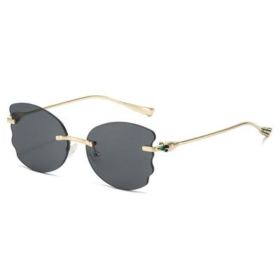 New Luxury Frameless Trim Butterfly Shaped Women Sun Glasses Personality Jelly Color Design Men Casual Glasses UV400
