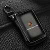 1Pcs Leather Emblem Car Key Case Keychain Zipper Key Case Bag For Porsche Cayenne Panamera Macan Boxster 911 Carrera-GT 944 918 917