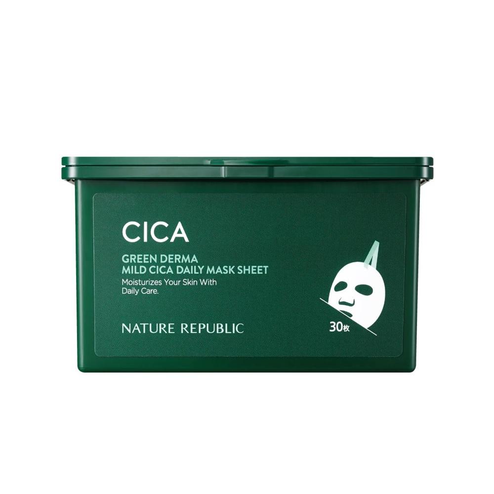 Green Derma CICA Daily Sheet Mask 30 Sheets (350ml) x 1 Large Capacity (CICA / Ceramide) NATURE