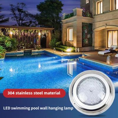 LED Swimming Pool Wall Hanging Lamp Stainless Steel Colorful Fountain Landscape Light Waterproof Underwater Spotlight