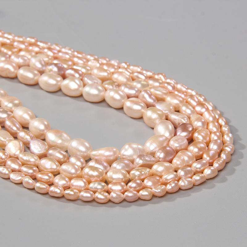 Irregular Baroque Raw Natural Freshwater Pearl Beads Rice Shape 100% Natural Pearls Beads for Jewelry Making DIY Women Bracelets 8-9MM