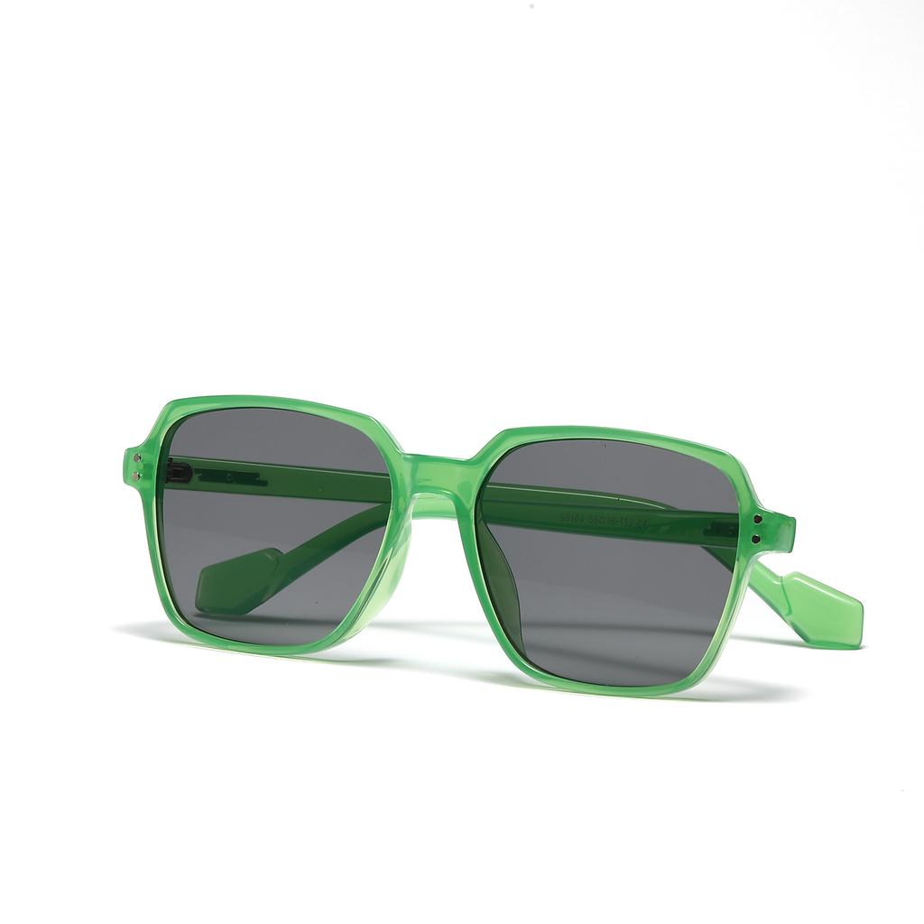 Square Glasses Large Frame Face Covering Versatile Sunglasses Women'S Casual Green Sunglasses Men