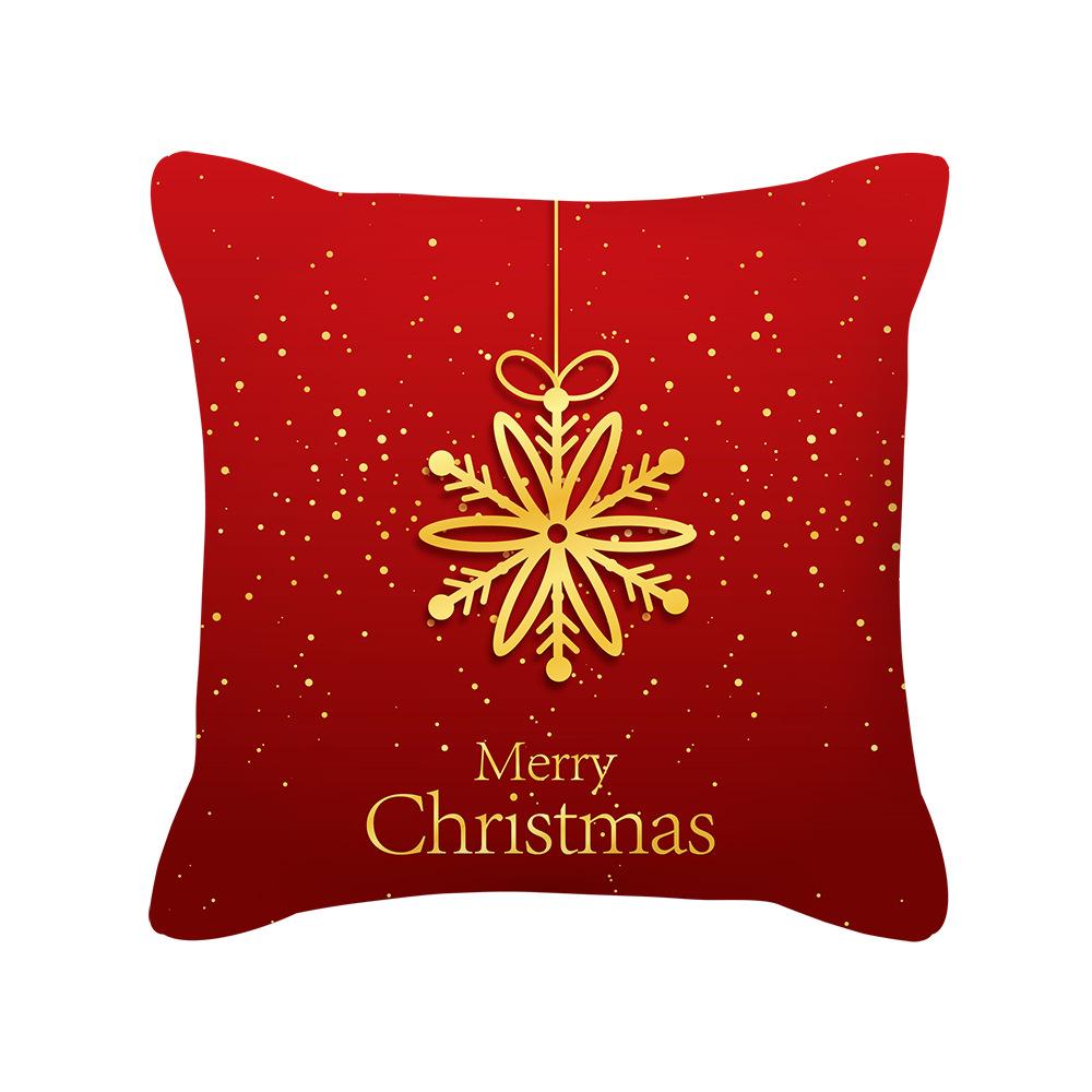 Red Christmas Pillow Cover New Festive Festive Peach Skin Pillow Home Sofa Cushion Cover