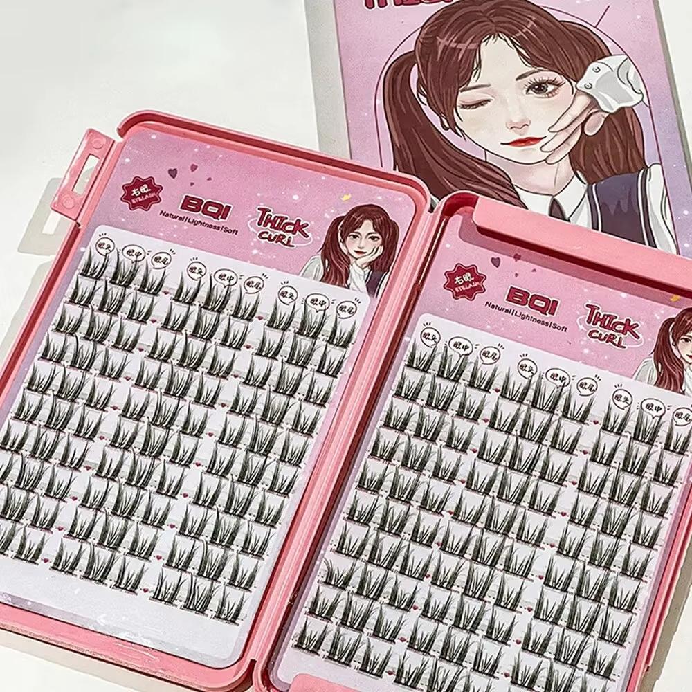 Lazy Cat Elf Eyelashes Book 180pcs Large Capacity Enlarge Your Eyes Naturally DIY Lash Clusters with Glue Set