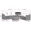 Sofa Set 8 Pieces Black and Cream White Poly Rattan and Steel