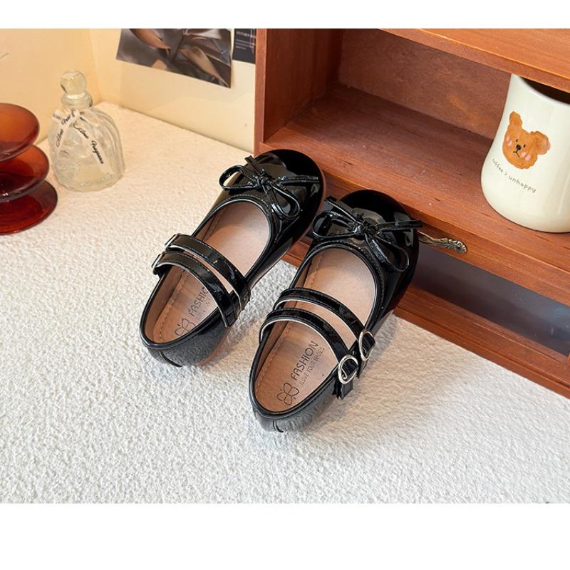 Sweet Flat Soft Sole Low Cut Mary Jane Leather Shoes For Little Girls