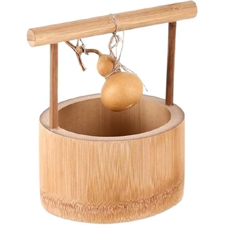 FARZI Portable Bamboo Cabas Gift Box Bamboo Portable Snack Basket Desktop Tea Box Dried Fruit Tray Storage Fruit Snack Basket