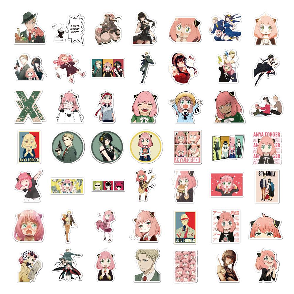 10/30/50/100pcs Cartoon SPY×FAMILY Anya Forger Stickers Funny Anime Decals Toys DIY Luggage Motorcycle Helmet Waterproof Sticker