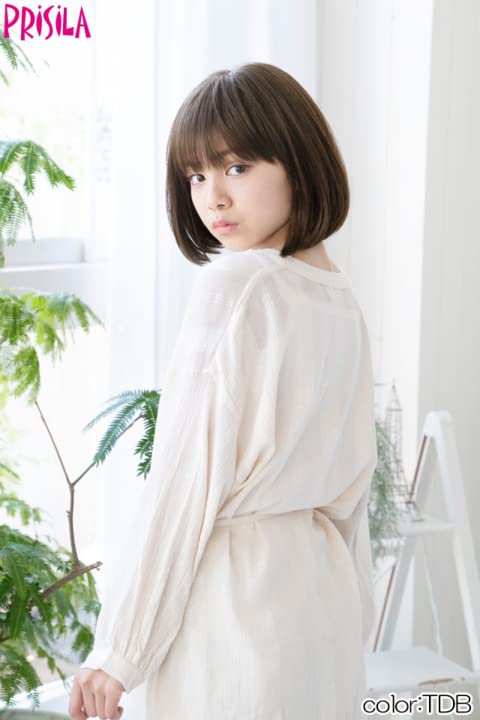 [Priscilla] Hat Wig Fit Bob Heat Resistant Chocolate Black