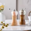 2 Ein Licht/Dunkles Gummiholz Manuelle Pfeffermühle Luxus-Set, Keramisches Mahlwerk Wiederverwendbare Gewürzflasche Küche, Restaurant Zuhause Meersalzmühle