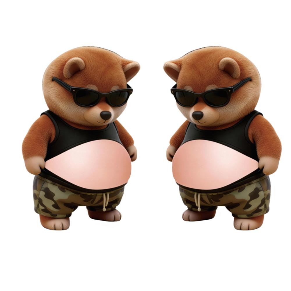 3D Shiba Inu Dog & Cat Belly Stickers Super Soft Silicone Anti-Collision Sticker Cute Big Bellys Cushioned Protectors Stickers