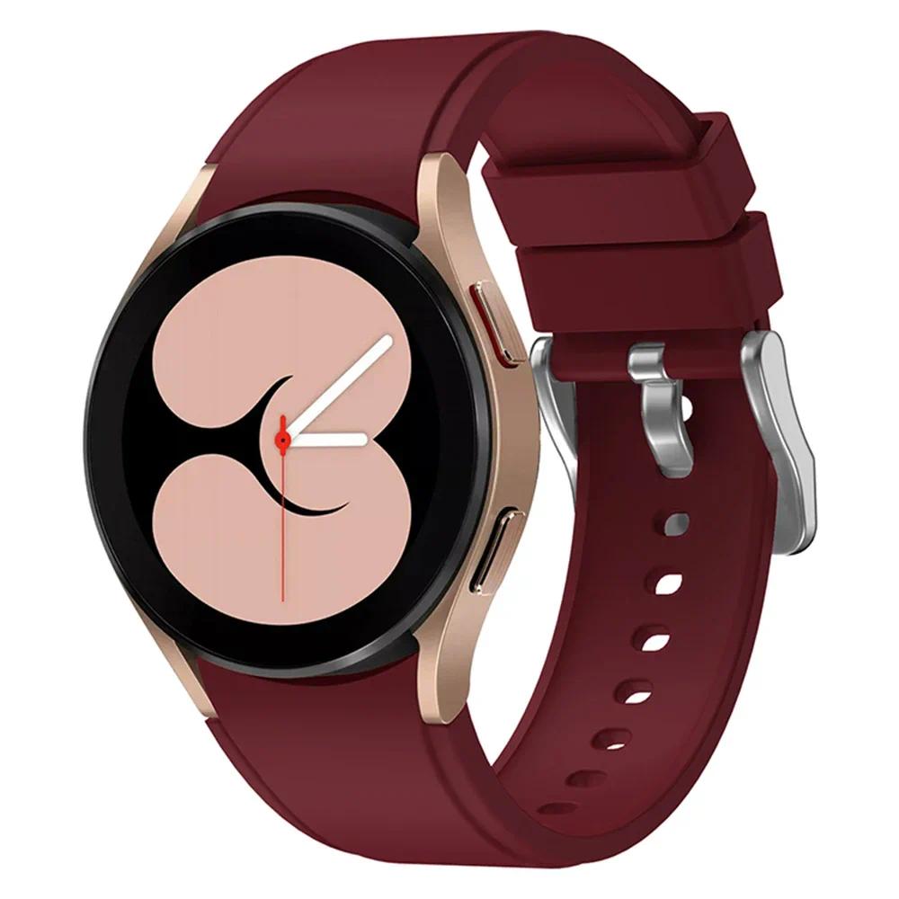 20mm Silicone Strap For Samsung Galaxy Watch 7 6 5 4 44mm 40mm 5 Pro 45mm No Gap Comfortable Wristband Watch 6 Classic 47mm 46mm