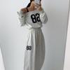 New Arrivals Open Run Women Off Shoulder Crop Sweatshirt And Loose Wide Pants