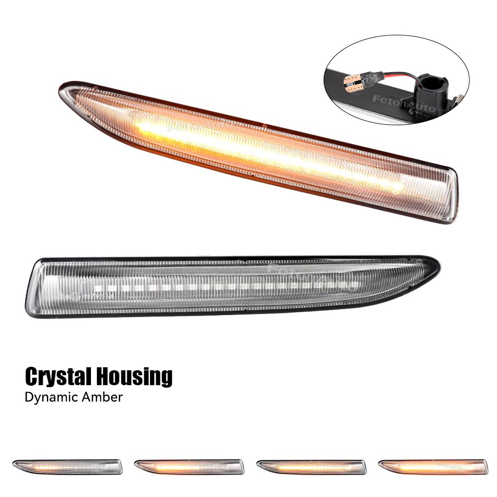 2Pcs Side Turn Signal Lamp LED Dynamic Turn Signal Light Side Marker Light for Mondeo Mk4 Hatchback Saloon Estate(BA7)