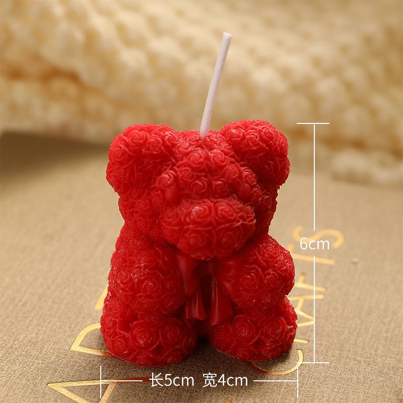 Souvenir Creative Rose Bear Home Ornament Fragrance Premium Atmosphere Send Muse Birthday Gift Scented Candles