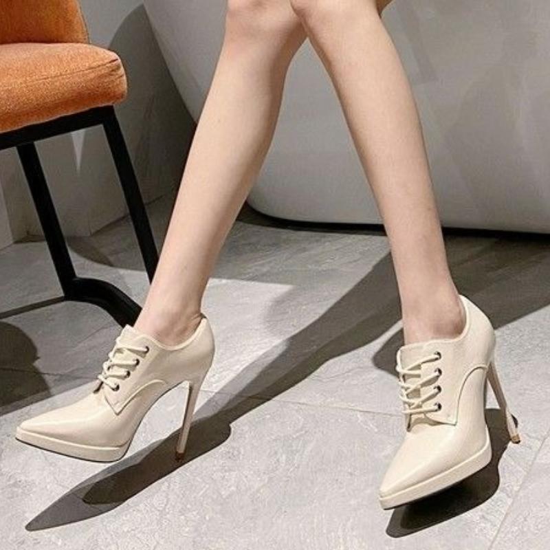 2025 New Design High Heels Pointed Toe Thin Heel Waterproof Platform High Grade Shoes Night Club Super Popular Slim Ankle Boots