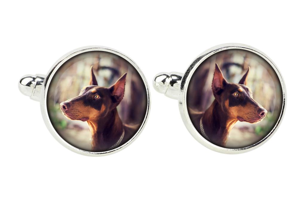 Dobermann, Dobermann Pinscher, Dobie - Manschettenknöpfe und Krawatte mit Ihrem Foto, eine Anzugdekoration, Herrenschmuck von der Marke Art-Dog.