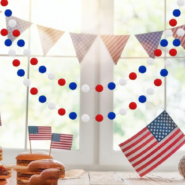 Patriotics Decorations Independence Day Party Felt Ball Skewers Celebration