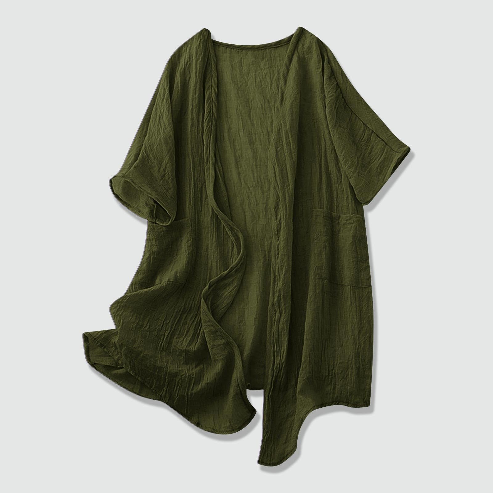 

Женский модный свободный повседневный кардиган-топ с короткими рукавами и рукавами реглан L армия зеленый