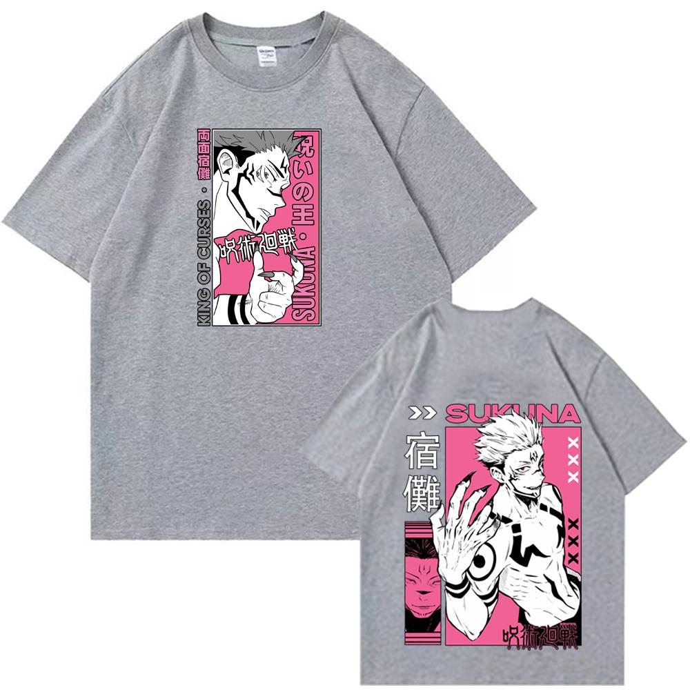 2025 Jujutsu Kaisen Sukuna Anime T-Shirts Man Women Summer Casual O-Neck Short Sleeve Shirts