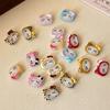 10Pcs/Bag 3D Cartoon Hello Kitty Nail Charms Mixed Resin Kitty Cat With Bowknot Nail Art Decoration Kawaii Glittery Kt Nail Part