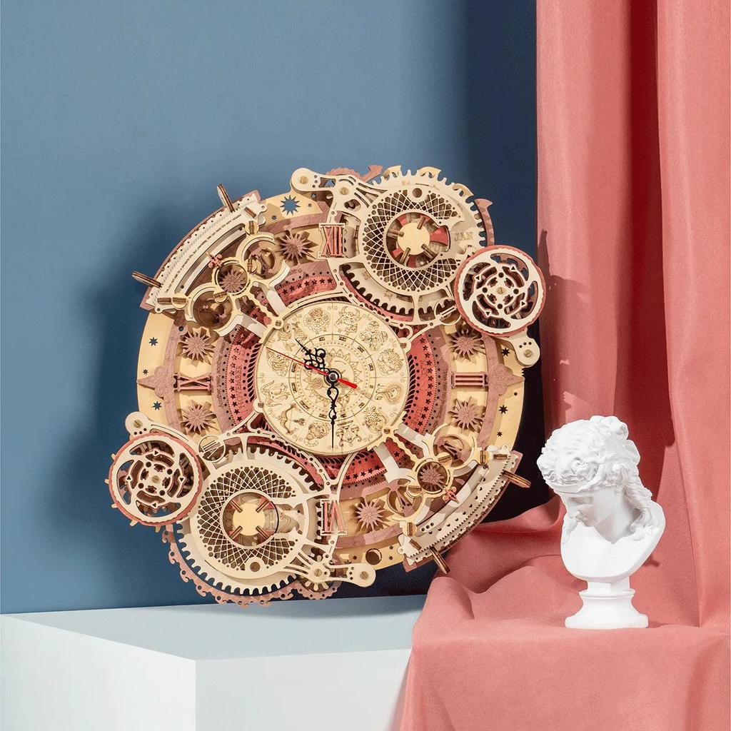 ROBOTIME ROKR Zodiac Wall Clock Mechanical Time Art Engine LC601