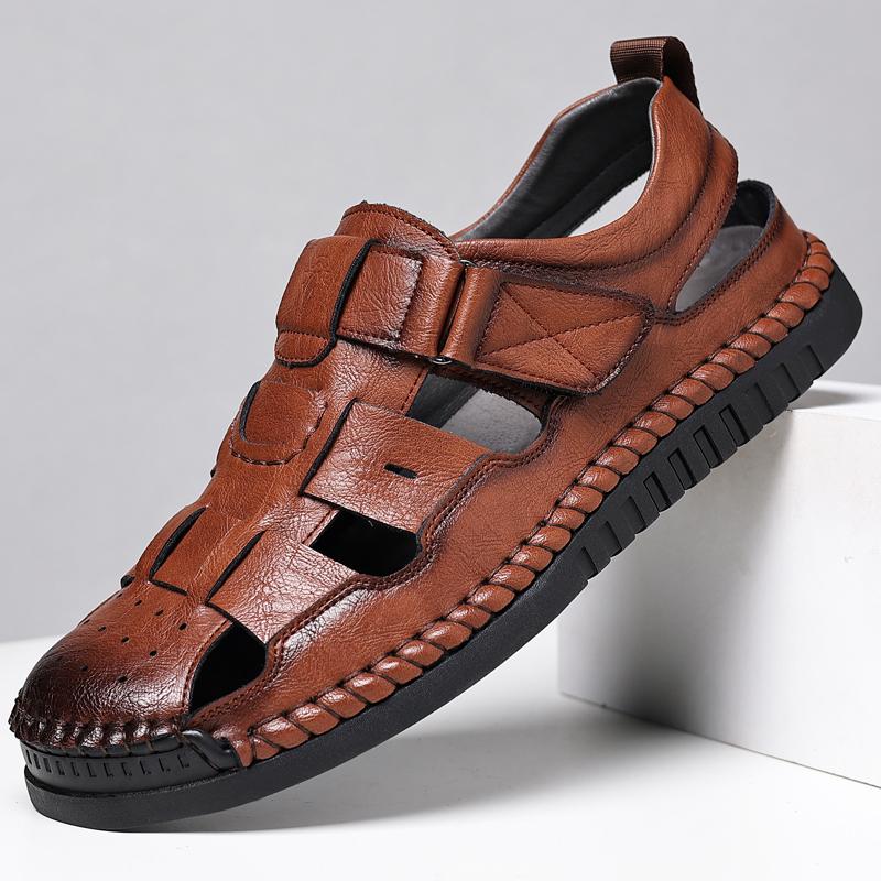 Summer High Quality Handmade Men's Punching Breathable Leisure Sandal Hollow Outdoor Comfortable Soft Non Slip Loafer