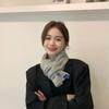 Winter thickened warm scarf women's versatile solid color short knitted student windproof literary soft waxy