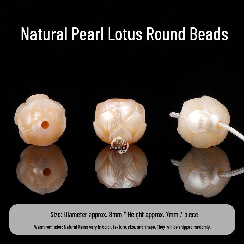 Natural Freshwater Pearl Lotus Carved Beads for DIY Bracelets  Necklaces