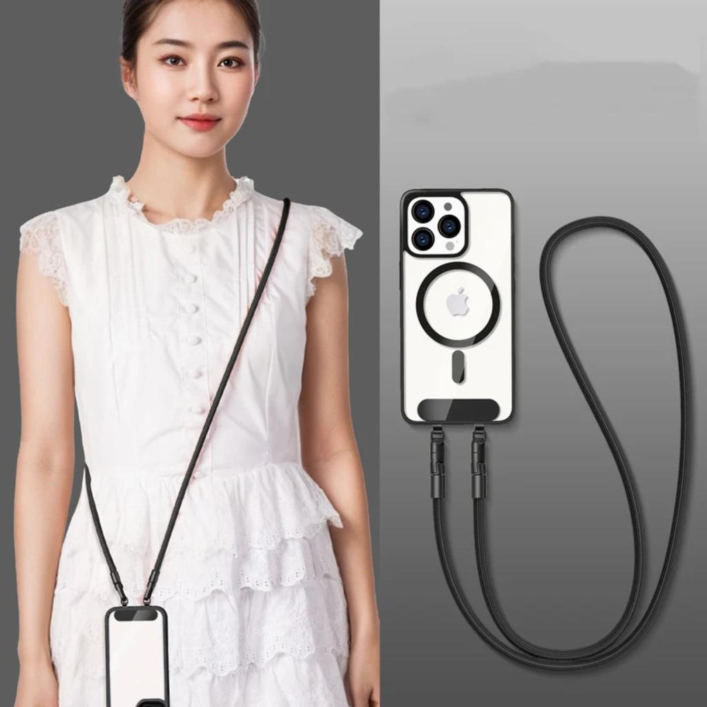 Verstellbare Crossbody-Träger Handy-Lanyard Doppelte Schnalle Mobiles Halsband Multifunktionales Band für Handys
