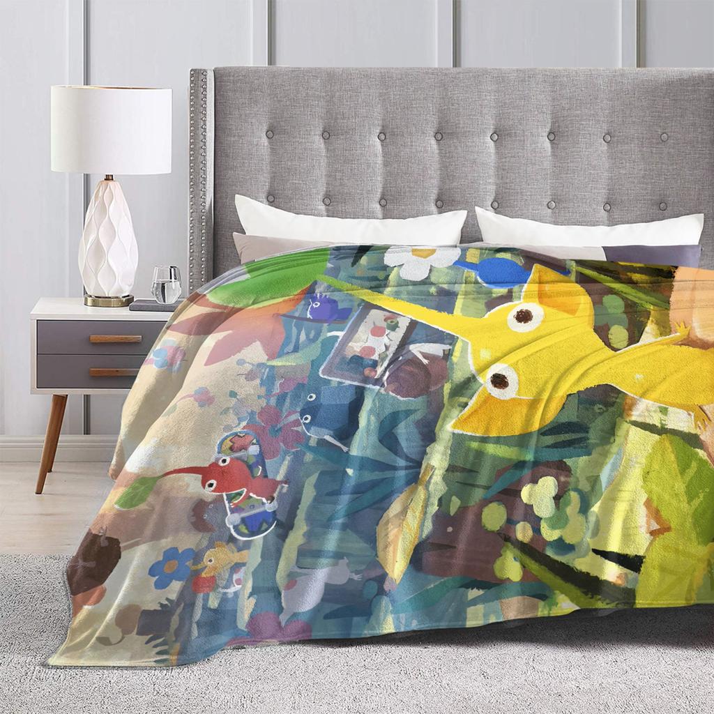 Gelbe Pikmin Weiche Warme Decken Kinder Plüsch Überwurfdecke Street Trend Sofa Bett Flanell Bettwäsche Sofa Bettbezug