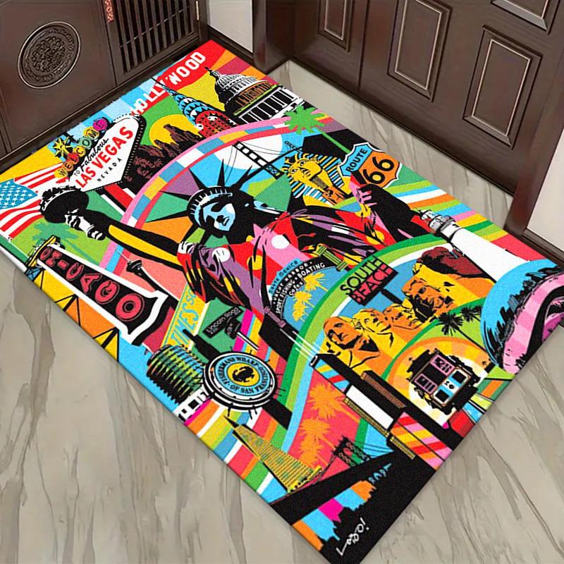 New York City Pop Art Carpet Rug for Living Room Bedroom Home Sofa Decoration,Kids play Non-slip Floor Mat