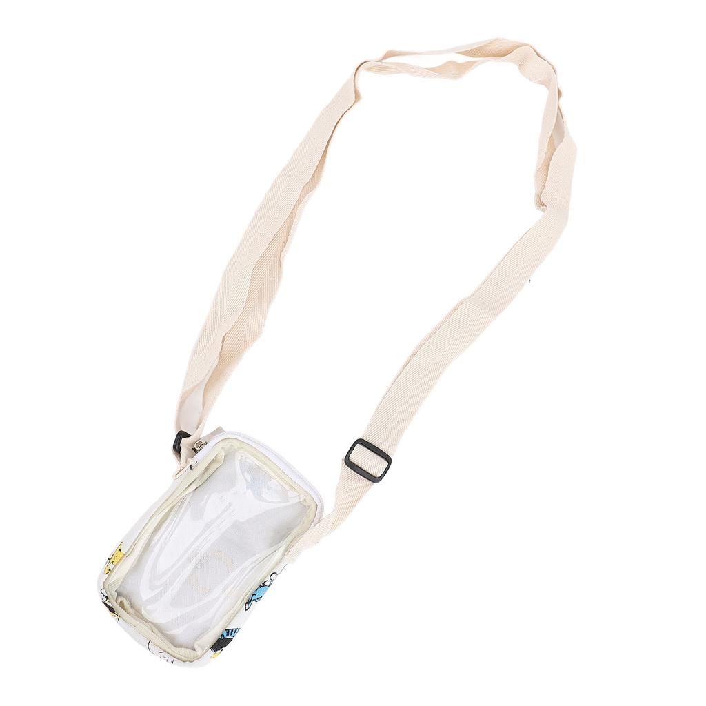 Portable Small Shoulder Pouch Bag Transparent Soft Shell Hanging Pouch with Adjustable Shoulder Stra