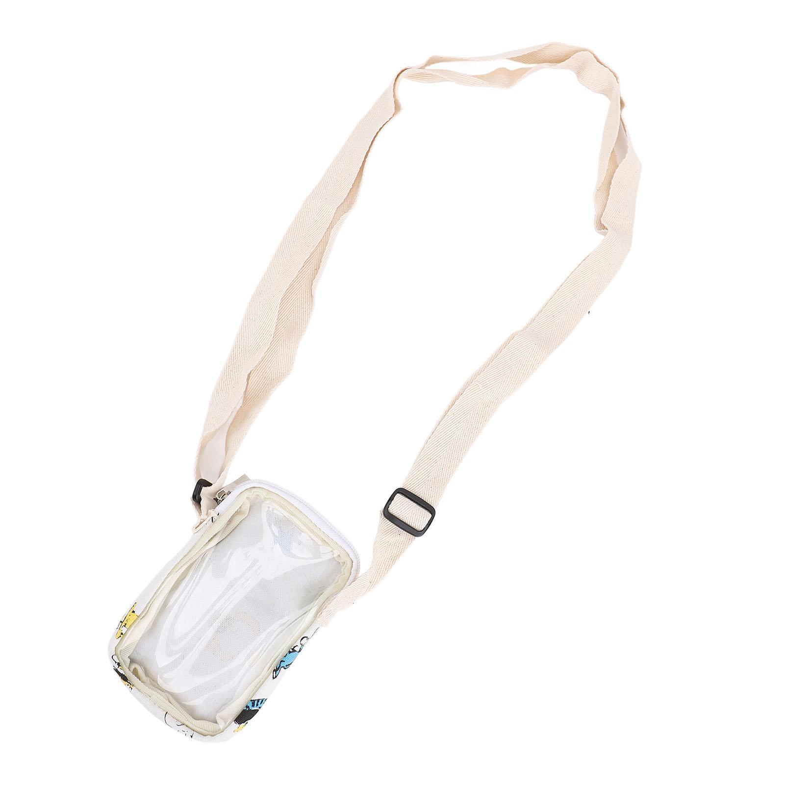 

Portable Small Shoulder Pouch Bag Transparent Soft Shell Hanging Pouch with Adjustable Shoulder