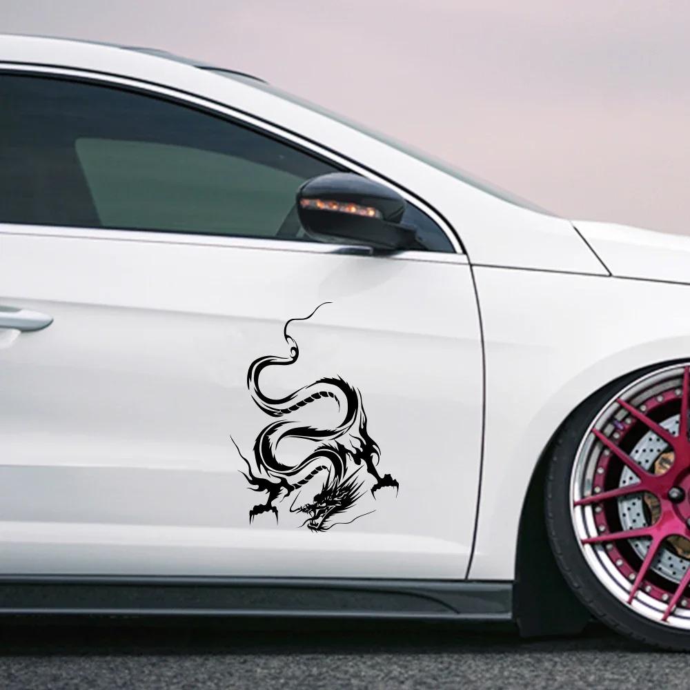 Universal 2PCS Car Door Side Dragon Graphics Vinyl Film Stickers DIY Styling PVC Decals Decoration Auto Body Tuning Accessories