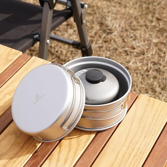 Belmont Pot BM-581 Titanium Trail Cooker 1000 (with Case), Made in Tsubamesanjo, Silver, 1 L