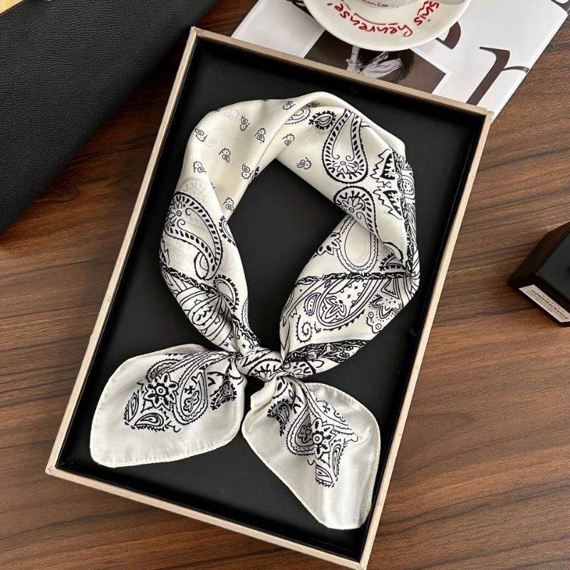 Polka Dot Silk Scarf Square Scarf High-end New Versatile Decorative Scarf Scarf Scarf Neck Cashew Flower Scarf Shawl Can Be Used As a Tube Top