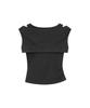 MISEKI SEOUL Micro Cardigan Layered Top Black