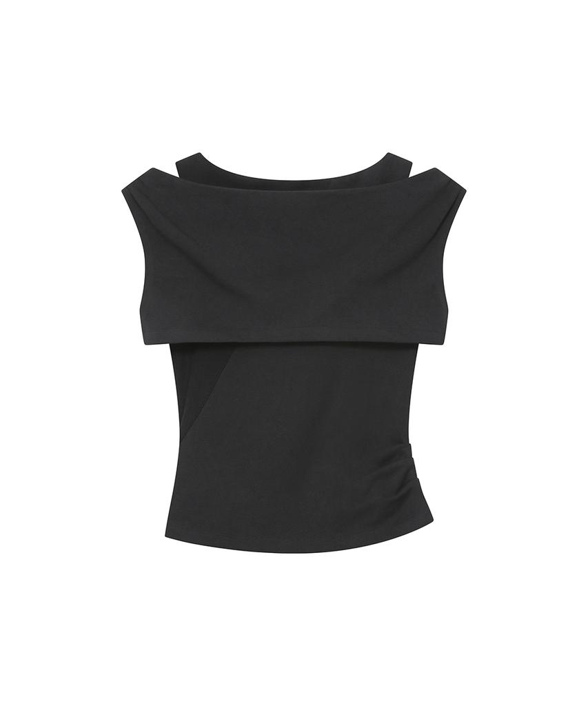 MISEKI SEOUL Micro Cardigan Layered Top Black