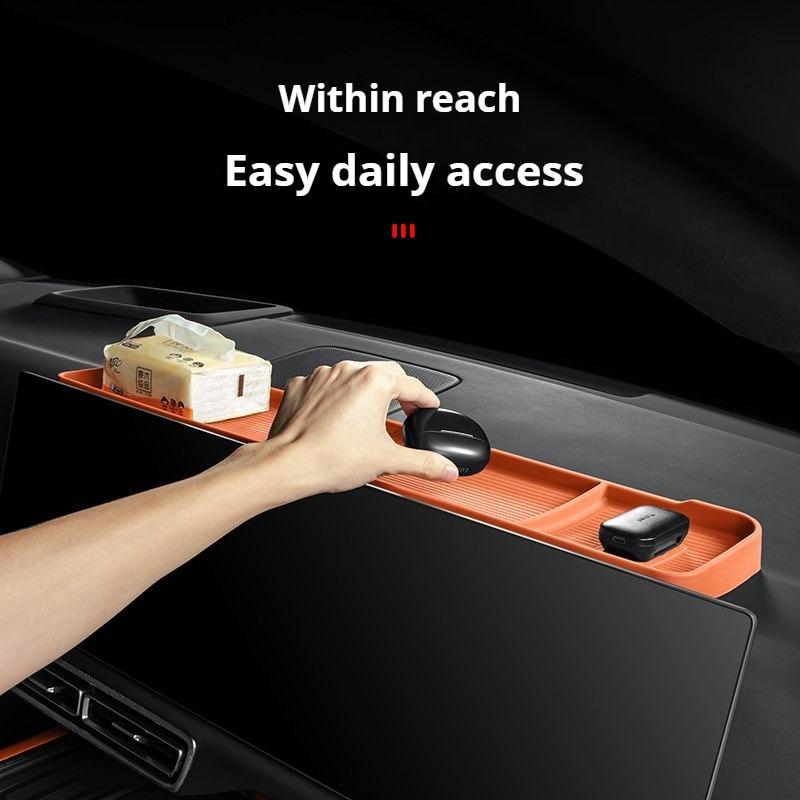 For Li Lixiang L6 L7 L8 L9 Car Behind Screen Storage Compartment Extended Dashboard Silicone Storage Box Interior Accessories