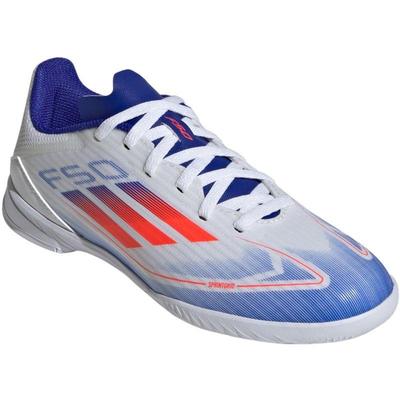F50 League Indoor Soccer Shoes Cloud White/Solar Red/Lucid Blue