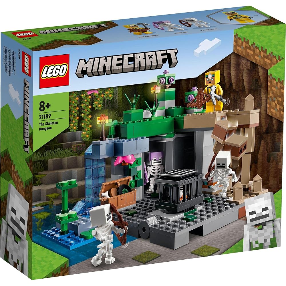 LEGO Minecraft Skeleton Cave Building Set 21189 for Kids Ages 8-10, Creative Toy Blocks
