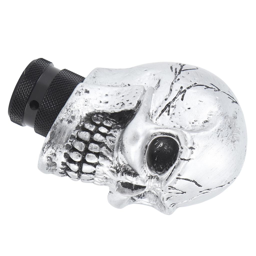 Skull Gear Shift Head Resin Shifter Knob Car Transmission Shifting Stick Handle for Most Manual Vehicles Silver