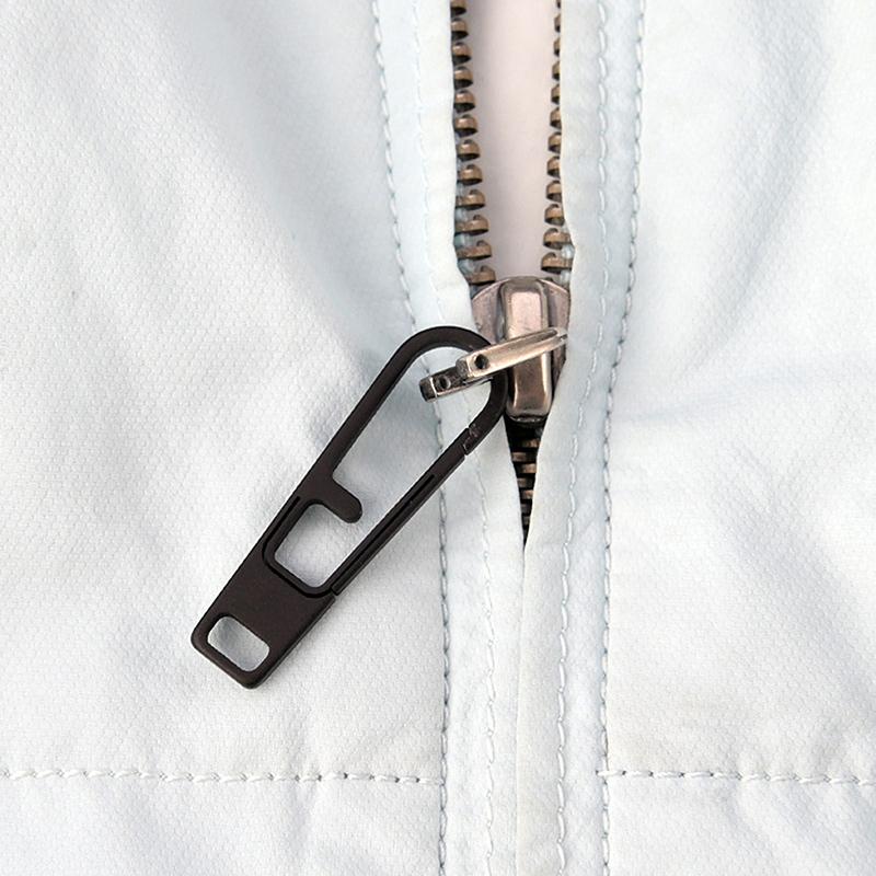 Titanlegierung Reißverschlussanhänger Kopf Zubehör Verbinder Schlüsselanhänger Outdoor Tragbares Kleines Werkzeug Für Tasche Kleidung Beschläge